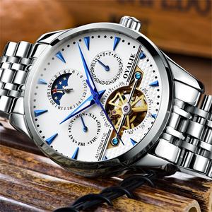 Reloj Mecánico Automático de Lujo para Hombre, Esqueleto, Fecha Automática, Luminoso, Resistente al Agua, Cronógrafo, Ancho de Correa de 20 mm, Esfera con Indicadores - Product Image 1
