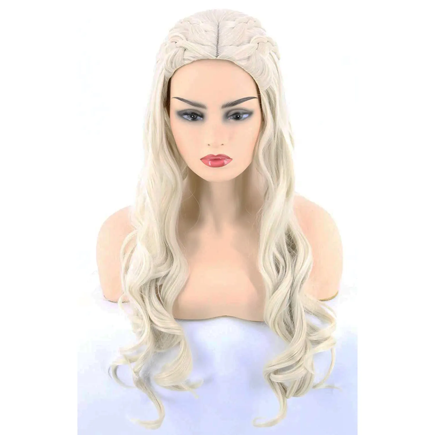 SW-004 Womens Wigs Blonde Long Curly for Game of Thrones Daenerys Targaryen Khaleesi Cosplay Halloween Costume Wigs