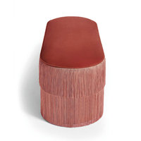 Tabouret à chaussures en daim de luxe avec bout de lit jaune pouf Vietnam longue brosse lingot gland frange banc moelleux pour Hall