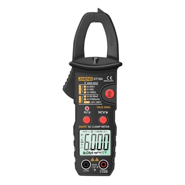 ANENG ST184 Automatically Identify Clamp-On LED Backlight Display Smart Digital Multimeter with Flashlight Lighting