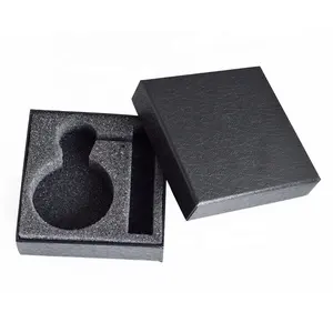 Caja de reloj de papel negro para regalo, venta al por mayor, de bolsillo