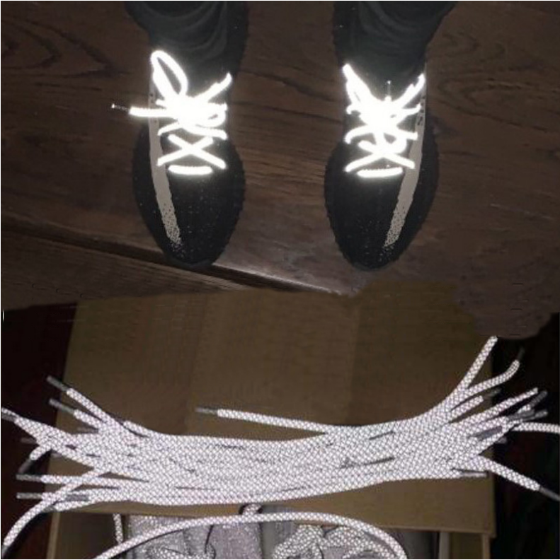 Оптовая продажа на заказ, горячая Распродажа, дизайнерские трубчатые широкие шнурки из переработанного полиэстера, кудрявые толстые светоотражающие шнурки для обуви, шнурки для шнурков