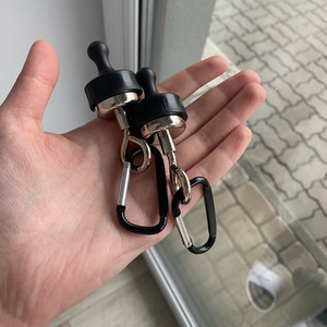 Fiery Fox Crochet magnétique en acier noir de grande taille pour tente extérieure, fixation de bâche, mousqueton, accessoire - Product Image 2