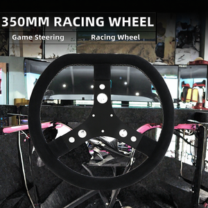 Volant de karting classique 350 mm à 3 boulons JLH J20240007 en suède à fond plat, moulé sur mesure, pour simulation de course modifiée - Product Image 2
