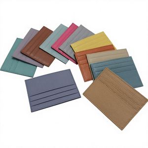 Portefeuille de poche avant ultra-mince en cuir véritable Pebble avec blocage RFID sécurisé, porte-cartes symétrique multi-fentes, prix de gros - Product Image 1