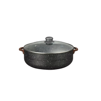 Batterie de cuisine en métal coloré, ensemble de casseroles en alliage d'aluminium de bonne qualité, deux poignées, design contemporain, vente chaude, épaisseur 2,5 mm, compatible gaz
