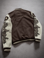 Veste de baseball varsity pour homme en coton lourd 330GSM avec patch chenille personnalisé, style Letterman universitaire, OEM