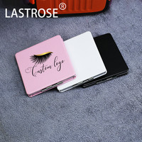 Miroir de Maquillage Compact Pliant Double Face en Cuir PU, Format Mini, Portable, de Voyage, Cadeau, en Forme de Cœur, pour Marque Privée