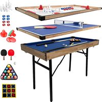 Mesa Multijuegos 6 en 1 Plegable: Billar, Hockey, Tenis de Mesa, Bolos, Shuffleboard, Tres en Raya, Ligera