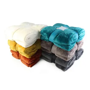 Tùy Chỉnh Màu Đồng Bằng Flannel Fleece Dày Chăn, Supersoft Flannel Cho Quanh Năm