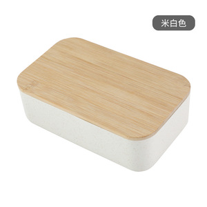 Japanese Style Wooden Lid <b>Lunch</b> Box Rectangle Insulated Portable With Bamboo Cutlery <b>Set</b> For Students Office Workers - Product Image 3