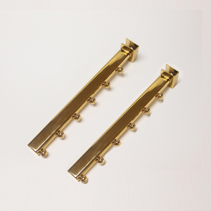 Bán Chạy Móc Treo Trưng Bày Ống Hình Bầu Dục Màu Vàng Kim Loại Mạ Crôm Thời Trang Có Hạt - Product Image 3