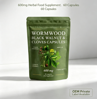 OEM 60 Capsules de plantes (Absinthe, Noix noires, Clou de girofle) – Complément alimentaire – Emballage personnalisé – Soutien à la santé quotidienne