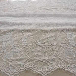 Width 1.5x3 meters 100% nylon eyelash lace high quality pressed yarn rose for wedding dress dresses and other clothing