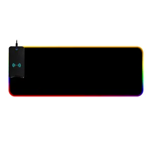 Rgb Verlichting Muis Pad Qi Standaard Draadloze Oplader Grote Led Gaming Mouse Mat Gaming Muismat