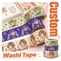Ruban adhésif washi imprimé sur mesure, style Kawaii Japon Corée, ruban décoratif pour journal, agenda, scrapbooking, bricolage