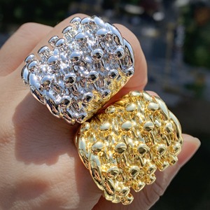 틈새 디자인 18K 금도금 불규칙한 모양의 밴드 손가락 반지 남성용 - Product Image 6