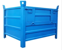 AOCHEN Haute Qualité Industrielle Métal Pliable Stillage Entrepôt Conteneur De Stockage Boîte Empilable Logistique Boîtes De Chiffre D'affaires
