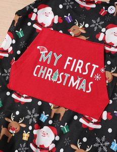 <span class=keywords><strong>Tenue</strong></span> de Noël et de Thanksgiving pour bébé garçon, barboteuse rayée, pantalon à bretelles, chapeau, 3 pièces, vêtements 0-18 mois, fabriqué en Chine - Product Image 5