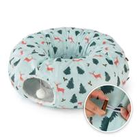 Tapis de jeu pour chiot et chat, tunnel en forme de donut, lit pour chat avec grotte, auto-chauffant, portable, lavable, fantaisie, mignon, personnalisé, OEM, vente en gros