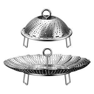 304 Stainless Steel <b>Steamer</b> Rack Foldable With Petal Design For Kitchen Cooking Fish Vegetables - Product Image 2