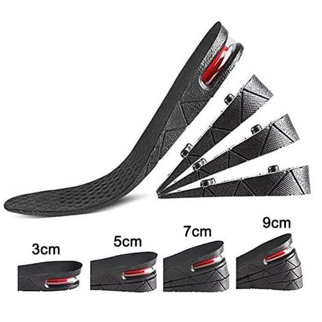 Hot Selling Height Increase Insoles Cuttable Shoe Lift with U Shaped Cushion Four-layers Detachable Taller Inserts for Boots