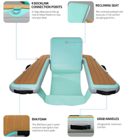 Chaise longue flottante gonflable pour l'eau, canapé flottant avec dossier pour piscine, radeau de loisirs pour adultes