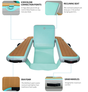 Chaise longue flottante gonflable pour l'eau, canapé flottant avec dossier pour piscine, <span class=keywords><strong>radeau</strong></span> de loisirs pour adultes - Product Image 4