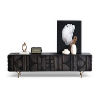 Meuble TV en bois minimaliste nordique, mobilier italien pour la maison, table basse avec base en métal en forme de Y et armoire de rangement