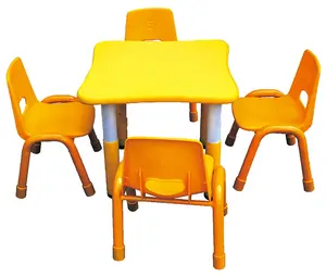 Günlük bakım merkezi kreş okul sınıf çocuk mobilya sarı renk sevimli tasarım çocuklar masa ve sandalyeler