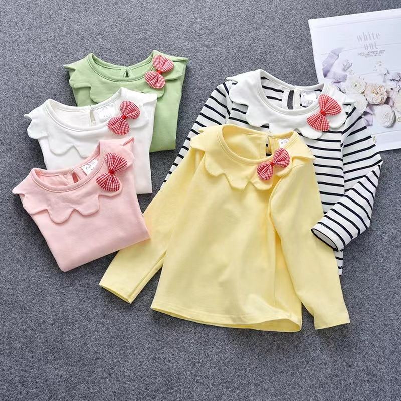 Breathable Long Sleeve Polo Shirt For Girls 0-6 Years Babydoll