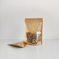 Sacs en papier kraft brun transparent avec fermeture éclair refermable pour aliments, petits formats 9x14 cm