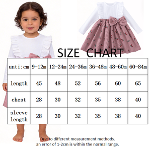Vestito Floreale a Maniche Lunghe al Ginocchio per Bambine con Fiocco e <span class=keywords><strong>Volant</strong></span>, Morbido ed Elastico, Abbigliamento Casual per Bambini ODM - Product Image 6