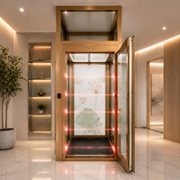 Ascenseur de villa moderne et exquis de haute qualité avec porte coulissante, panneaux en acier inoxydable bronze antique, pour supermarché et entrepôt