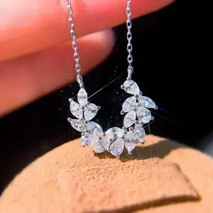Natural Diamond Necklace Solid 18kt Pure White Gold VS I-J Pear Cut Diamond 1.05ct Pendant Necklace für Women