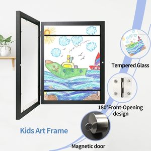 Cadre d'art mural pour enfants, format A4, pour dessins et œuvres d'art, ouverture frontale 8 x 10,5, avec passe-partout, pour ranger les images des enfants - Product Image 3