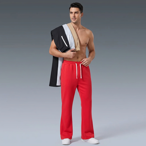 Pantalon de jogging décontracté pour homme, taille haute élastique avec cordon de serrage, en coton/élasthanne respirant, tricoté, avec poches latérales, collection automne - Product Image 1