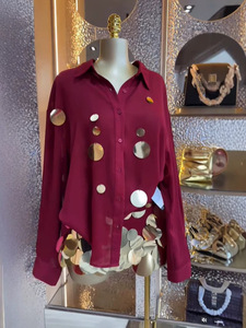 Conjunto de 2 Piezas para Mujer, Camisa y Falda con Adornos Metálicos y Lentejuelas, <span class=keywords><strong>Moda</strong></span> Sehe - Product Image 4