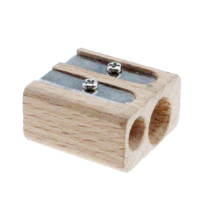Sacapuntas de Madera Ecológico con Certificación FSC, Sacapuntas de 2 Orificios con Logotipo Personalizado para Afilar <span class=keywords><strong>Lápices</strong></span> - Product Image 1
