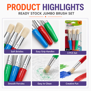 Set di 3 Pennelli Jumbo Giorgione, Pennello Rotondo Grande con Impugnatura Ergonomica per <span class=keywords><strong>Pittura</strong></span> Artistica - Product Image 2