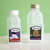 Résistant aux hautes températures remplissage à chaud PP bouteille de jus vide 300ml 500ml Mini pot à lait cruche en plastique pour lait thé yaourt conteneur