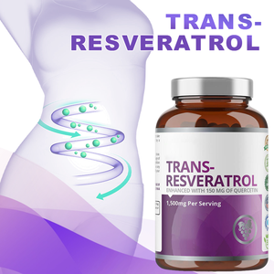 Suplemen Herbal Resveratrol Kapsul Label Pribadi OEM, Trans-Resveratrol Murni, Ekstrak Biji Anggur dan Quercetin - Product Image 3