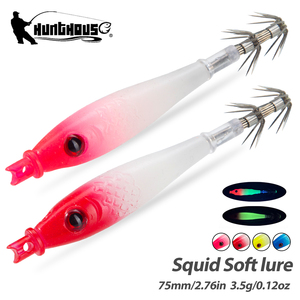 Señuelo de Pesca Suave Hunthouse, Oferta Especial, 75 mm, 3.5 g, Material de PVC, Señuelo de Pesca Flotante con Forma de Calamar, Señuelo de Pesca Hundible - Product Image 1