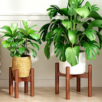 Support de plantes minimaliste moderne en bambou Moso en forme de croix, non pliable, pour balcon, salon, support de pot sur pied, pour plantes succulentes