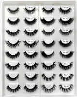 Cheveux synthétiques végétaliens pleine bande cils d curl cils russes D Curl moelleux naturels avec emballage de boîte de cils de marque privée