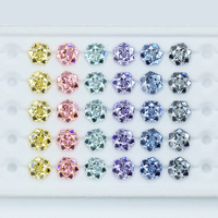 Zircone cubique synthétique de qualité 5A, bleu ciel, jaune vif fantaisie, couleurs mélangées, pierres précieuses en vrac, 6x6mm-8x8mm, poli, taille hexagonale Queen Cut