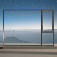 Ventanas de Aluminio con Marco de Aluminio, Doble Acristalamiento, Ventana Abatible, Venta al por Mayor de Fábrica