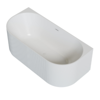 Baignoire Spa Acrylique Autoportante d'Angle Gauche et Droite pour Salle de Bain, à Effet Cannelé Texturé, à Poser Contre le Mur