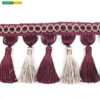 Rideaux en macramé fabriqués en Chine, largeur 10 cm, franges à pompons en cordon de macramé