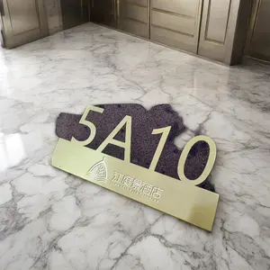 맞춤형 3D 금속 황동 집 문 번호판 접착 아파트 문 번호 문자